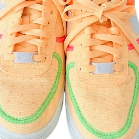 NIKE The Wmns Air Force 1 '07 Low LX 'Stitched Canvas - Melon Tint' size 7.5 - Picture 8 of 8